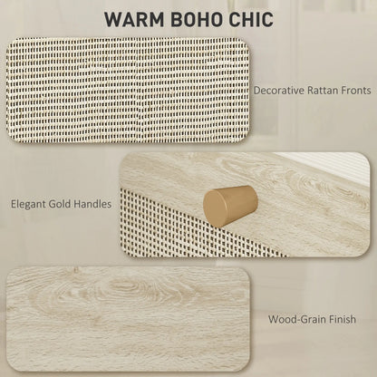 2 Drawer Filing Cabinet with Lock, Boho Style, A4 Letter Size, Oak Office Cabinets & Cupboards at Gallery Canada