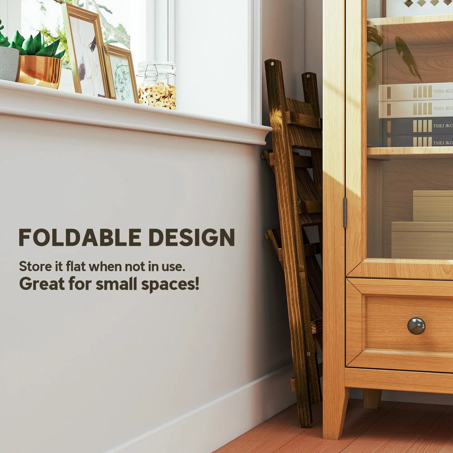 Foldable 3-Tier Wooden Plant Stand, Garden Indoor Outdoor, 16" x 15" x 37" Plant Stands at Gallery Canada