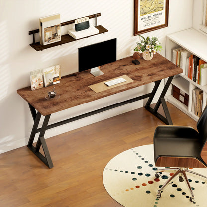 71" Computer Desk, Industrial Writing Table, Rustic Brown Writing Desks at Gallery Canada