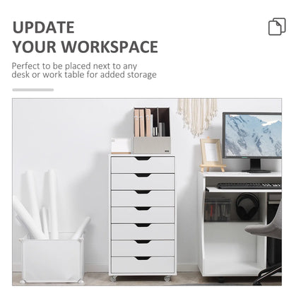 7-Drawer Vertical File Cabinet, Home Office Storage, 18.7"x15.6"x35.4", White Office Cabinets & Cupboards at Gallery Canada