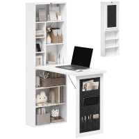 Fold-out Computer Desk, Storage Shelves, Wall Mount, White Computer Desks at Gallery Canada