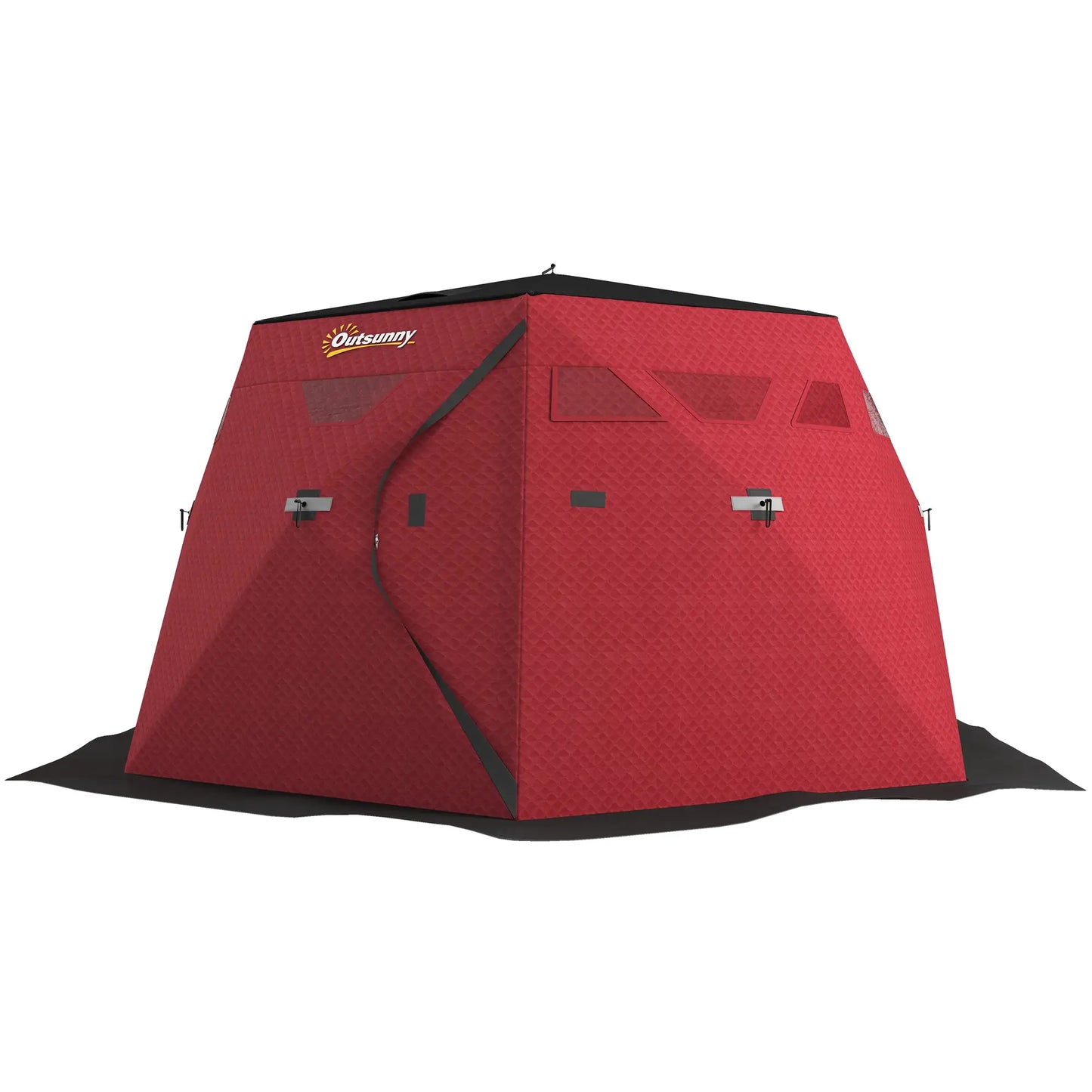 4 Person Insulated Ice Fishing Shelter, Pop-Up Tent with Carry Bag, Red Ice Fishing Tents at Gallery Canada