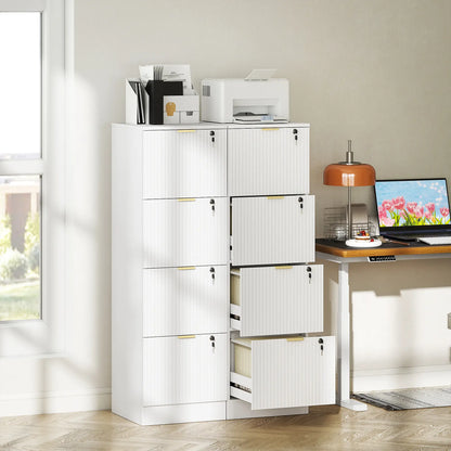 Lockable Filing Cabinet, 4 Drawers, Adjustable Hanging Rails, White Office Cabinets & Cupboards at Gallery Canada