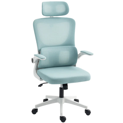 High Back Office Chair, Mesh Computer Chair, Adjustable Height, Light Blue Office Chairs Light Blue at Gallery Canada