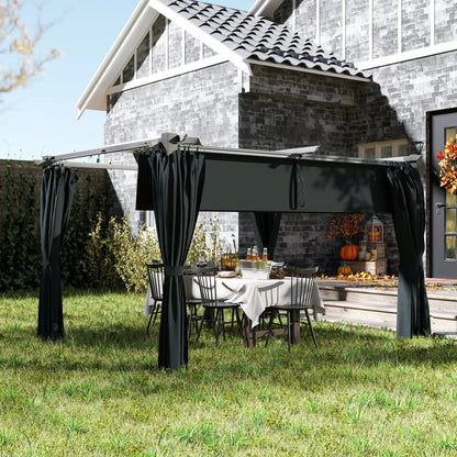 10' x 13' Pergola, Retractable Canopy, UPF30+ Sun Shade, Garden, Backyard Pergolas at Gallery Canada