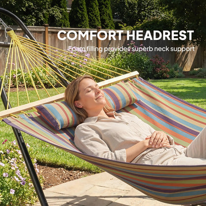 Heavy Duty Camping Hammock With Stand, Detachable Pillow, 264 lbs Capacity, Multicolor Hammocks with Stand at Gallery Canada