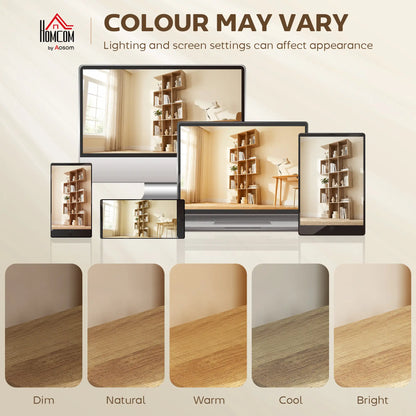 5-Tier S Shaped Geometric Bookcase, 15 Compartments, Oak Display Bookshelves at Gallery Canada