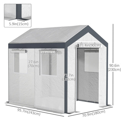 8' x 6' x 7.5' Walk-in Greenhouse, Outdoor Plant Growth Tent, White Walk In Greenhouses at Gallery Canada