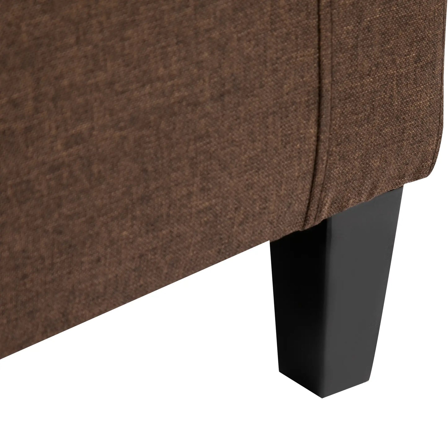 Storage Ottoman Bench, Linen Upholstered, Tufted, Brown Storage Ottomans & Benches at Gallery Canada