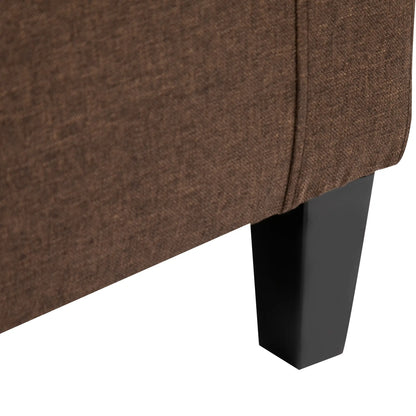 Storage Ottoman Bench, Linen Upholstered, Tufted, Brown Storage Ottomans & Benches at Gallery Canada