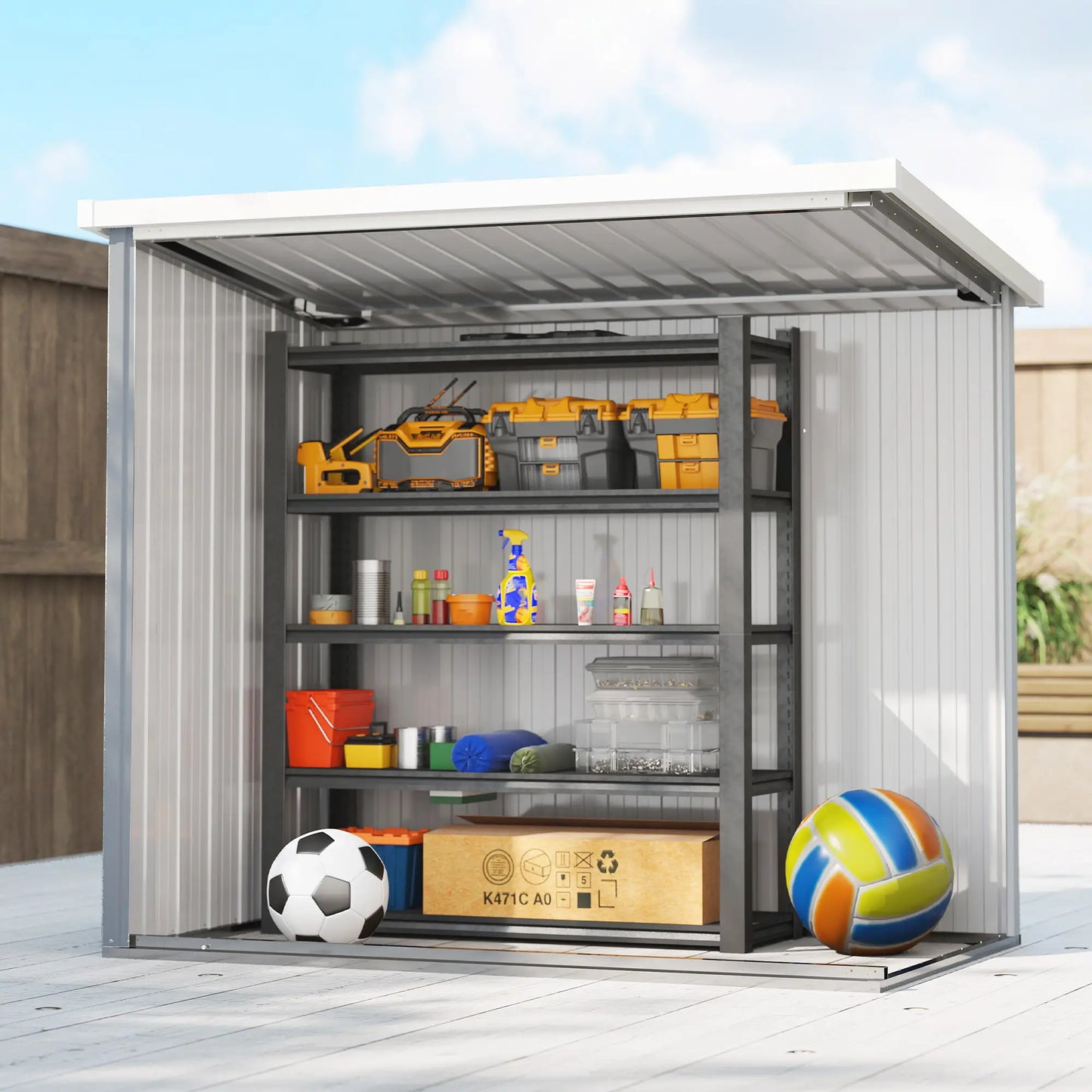 5' x 3' Metal Garden Storage Shed, Tool House With Double Doors Sheds at Gallery Canada