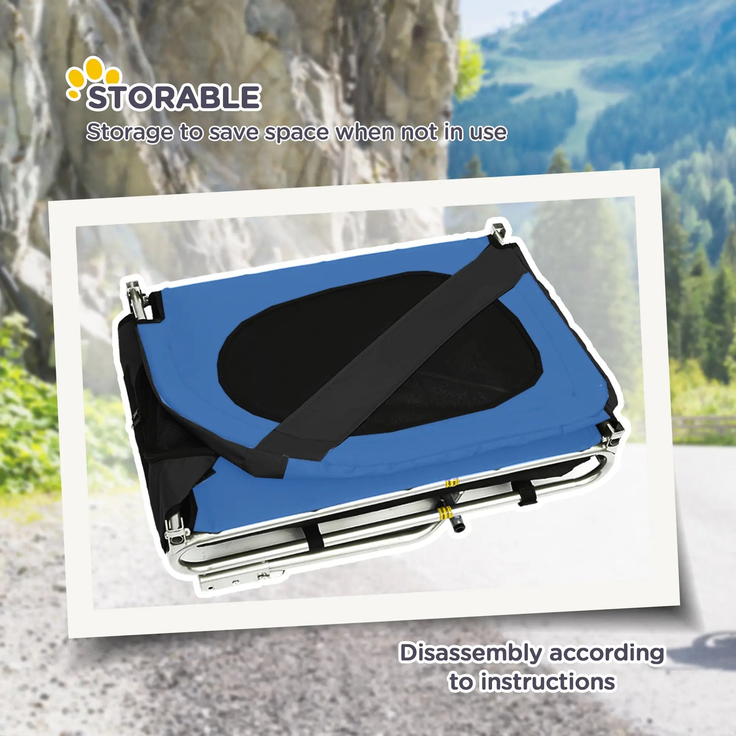 Foldable Dog Bike Trailer, Pet Cart, Bicycle Wagon, Blue Dog Bike Trailers & Strollers at Gallery Canada