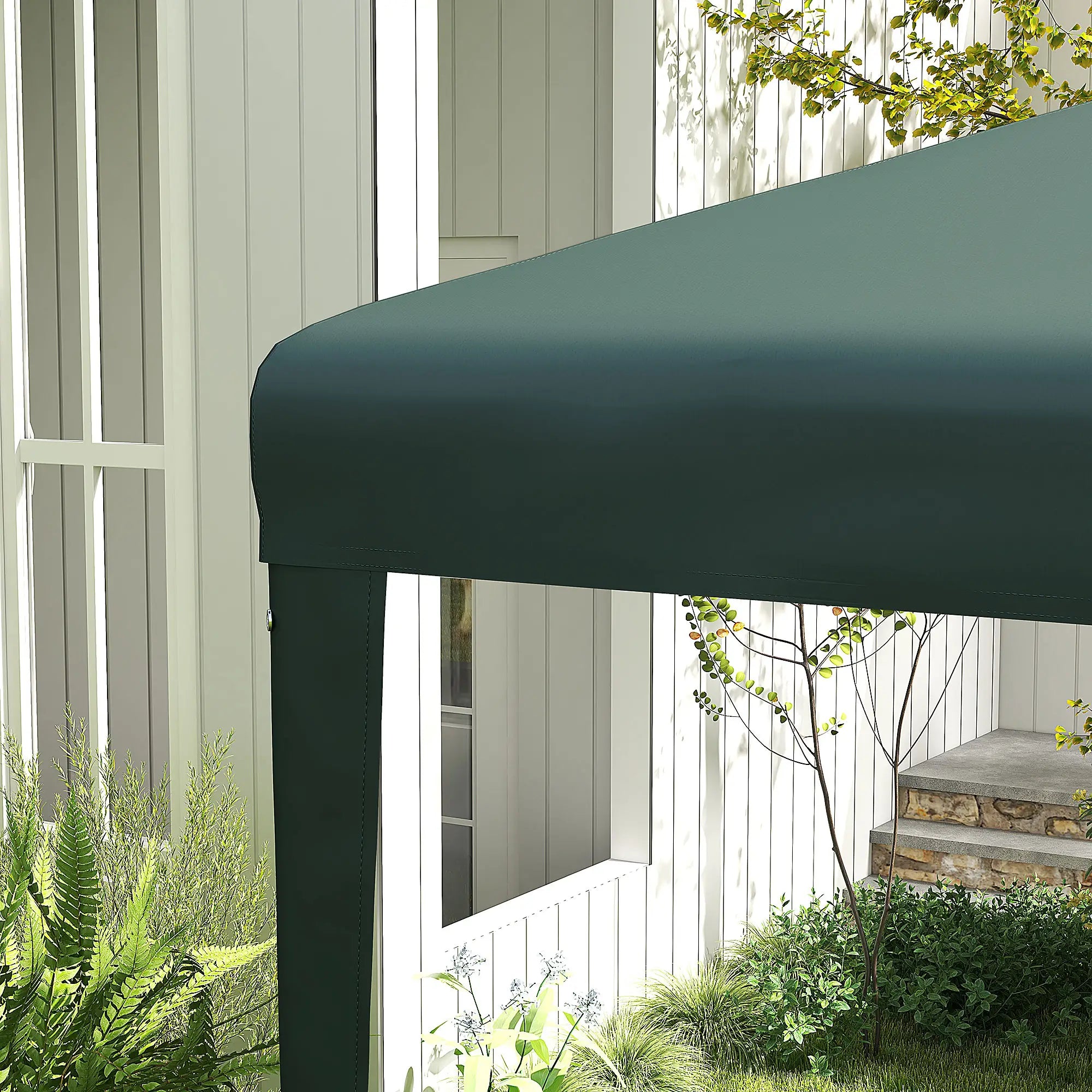 9' x 9' Portable Canopy Tent, Outdoor Sunshade for Weddings, Dark Green Canopy Tents at Gallery Canada