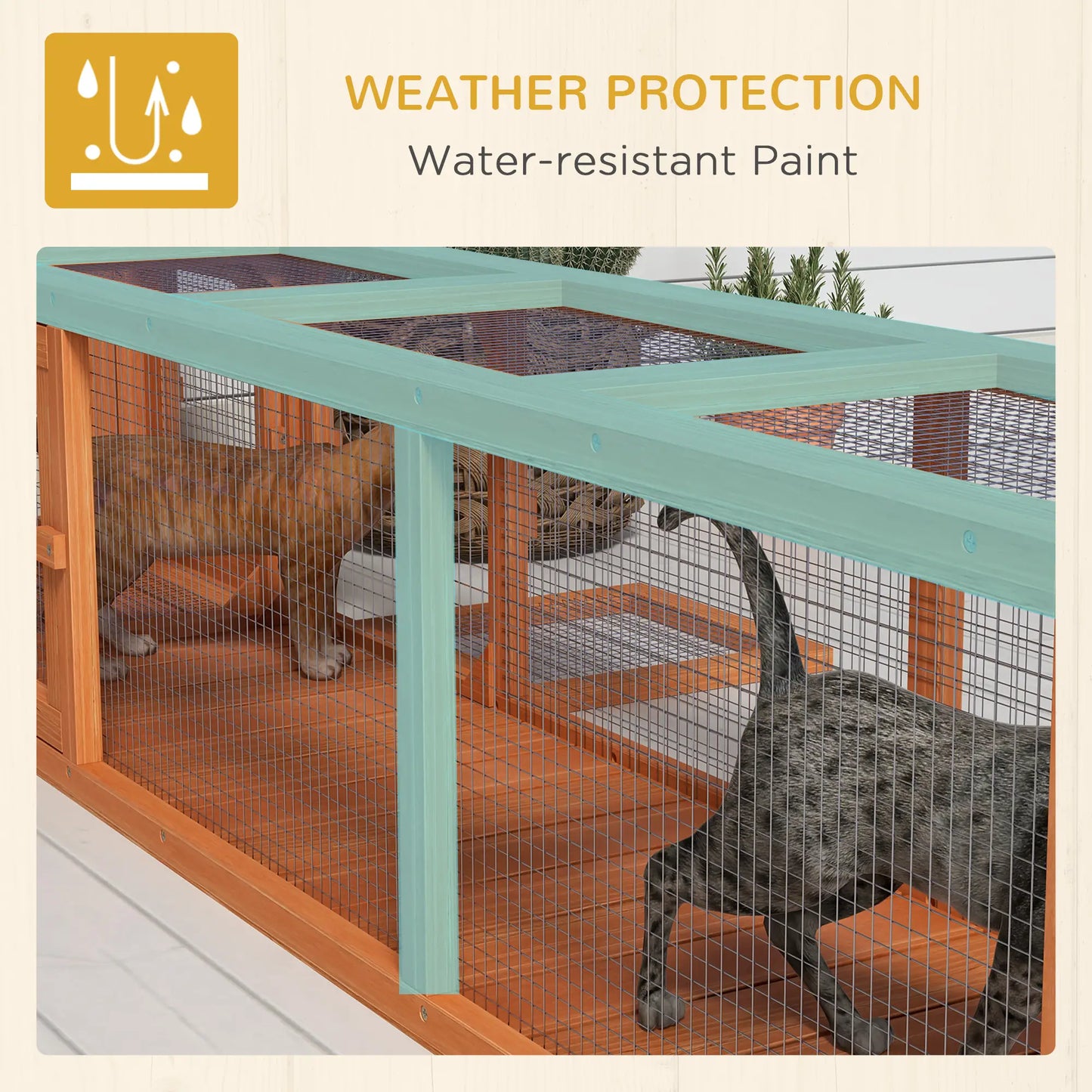 79" L-Shape Cat Tunnel, Extendable Enclosure, Indoor Outdoor, Orange Outdoor Cat Enclosures at Gallery Canada