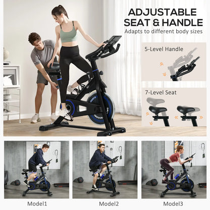 Adjustable Upright Stationary Exercise Bike, LCD Display, Indoor Cycling, Adjustable Resistance, Black Exercise & Stationary Bikes at Gallery Canada