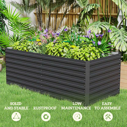 5' x 3' x 2' Raised Garden Bed, Galvanized Planter Box, Dark Grey Raised Garden Beds at Gallery Canada
