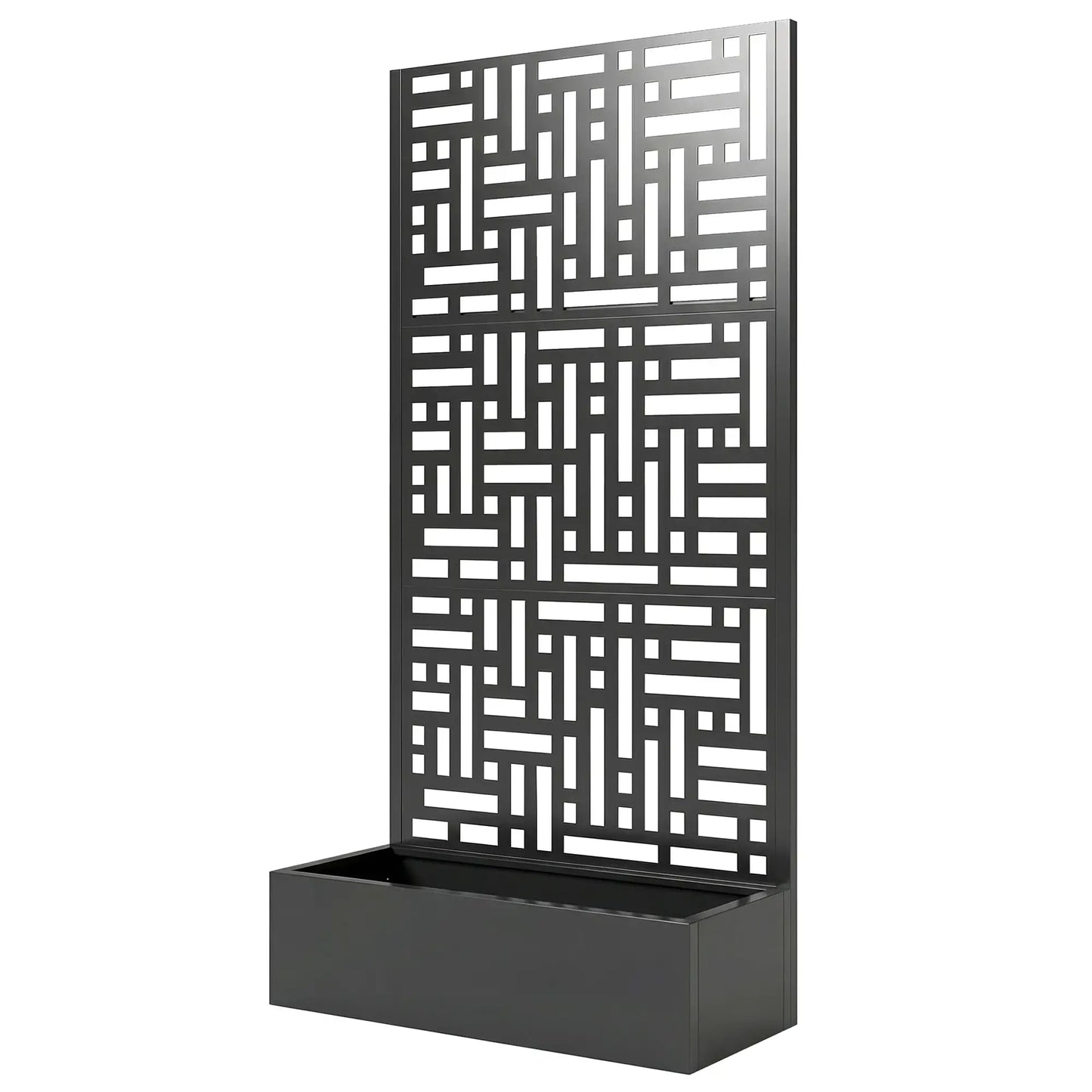Galvanised Raised Garden Bed With Trellis, 71" Tall Metal Planter Box Galvanized Planter Boxes Black at Gallery Canada