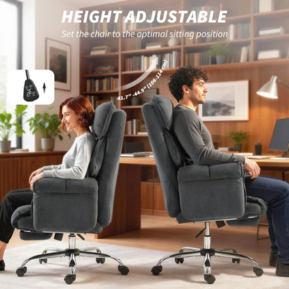 Computer Office Chair with Footrest, Adjustable Backrest, Dark Grey