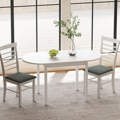 Solid Wood Kitchen Table, Drop Leaf, Folding Dining Table, White Dining Tables at Gallery Canada