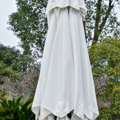 9FT 3-Tier Patio Umbrella, Crank & Tilt, Cream White Sun Umbrellas at Gallery Canada