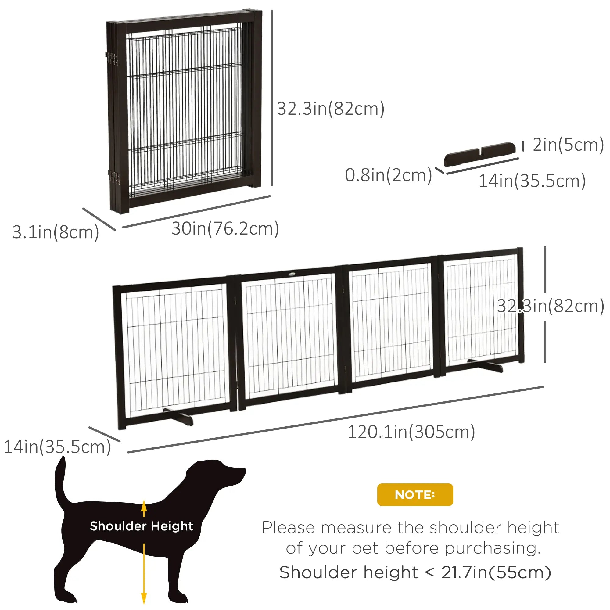 Wooden Dog Gate, 4 Panel, Foldable Pet Fence, For Small & Medium Dogs Houses, Kennels & Pens at Gallery Canada