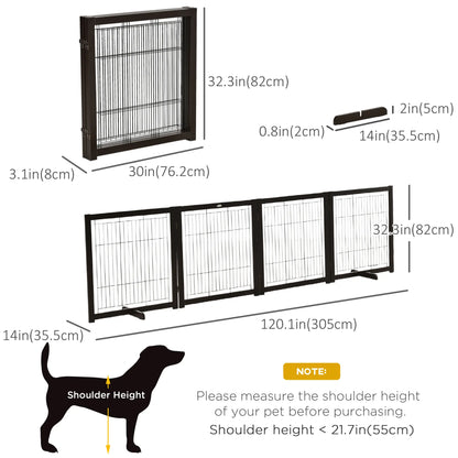 Wooden Dog Gate, 4 Panel, Foldable Pet Fence, For Small & Medium Dogs Houses, Kennels & Pens at Gallery Canada