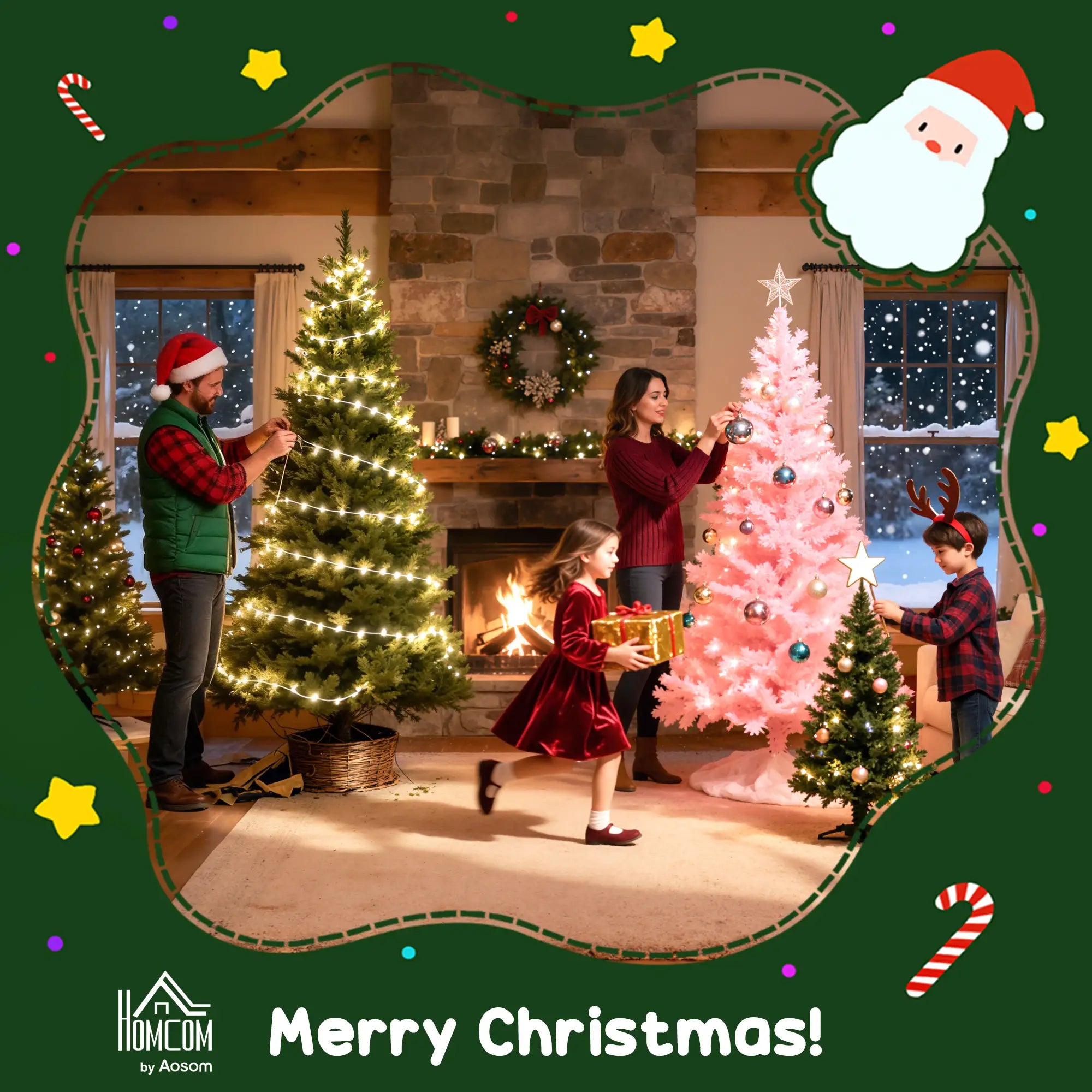 6 ft Artificial Christmas Tree, Dense Realistic Branches, Full Ponderosa Fir, Hinged, Easy Assembly Artificial Christmas Trees at Gallery Canada