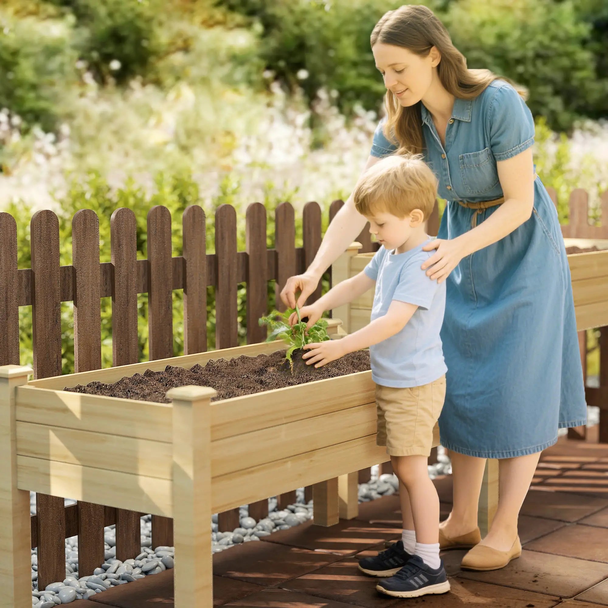 2 Tier Wood Plant Raised Bed, Grow Box Stand, Garden Step Planter Elevated Garden Beds at Gallery Canada