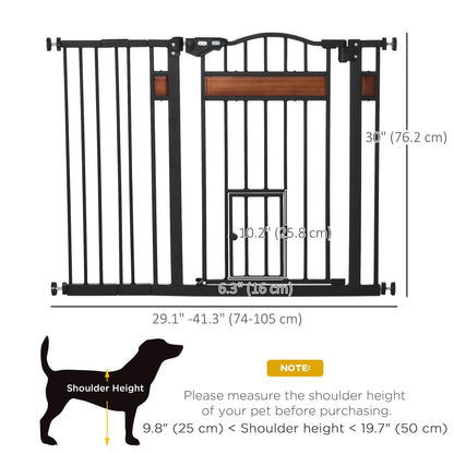 29.1''-41.3'' Extra Wide Dog Gate, Cat Door, Pressure Fit, Auto Close Houses, Kennels & Pens at Gallery Canada
