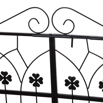 Metal Trellis Garden Arch Arbor, Lucky Leaf Clover Gate, Black Garden Arches at Gallery Canada