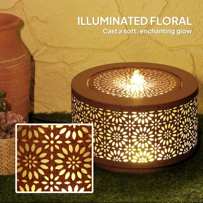 Outdoor Water Fountain with LED Lights, 10" Tall, Adjustable Flow, Brown Water Fountains at Gallery Canada