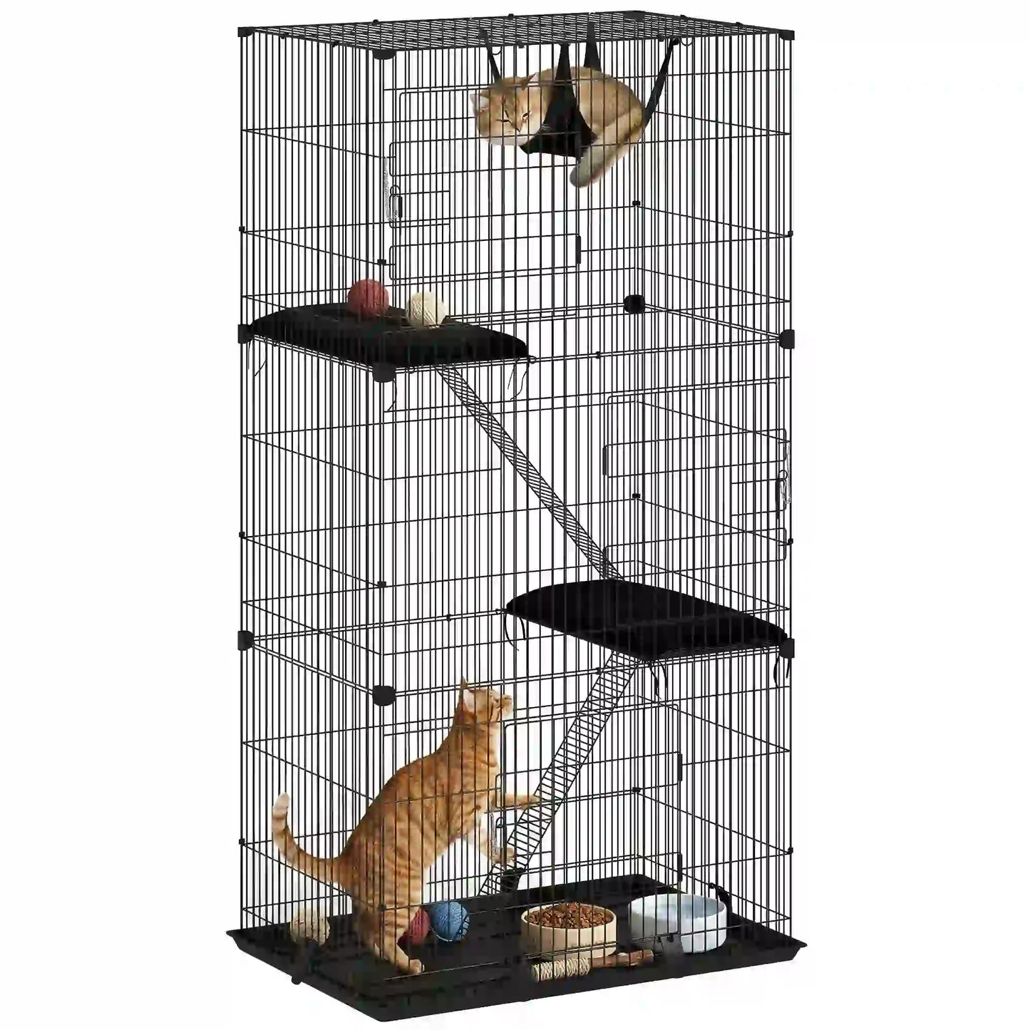 3-Tier Cat Cage Indoor, Detachable Metal Wire Kennel withwith Hammock, Platform, Tray and Cushion for 1-2 Kittens Cat Houses at Gallery Canada