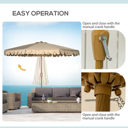 9 ft Outdoor Patio Umbrella, Push Button Tilt Crank, Khaki Patio Umbrellas at Gallery Canada