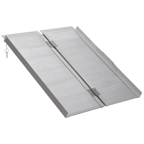 3ft Textured Aluminum Folding Wheelchair Ramp, Portable Threshold Ramp