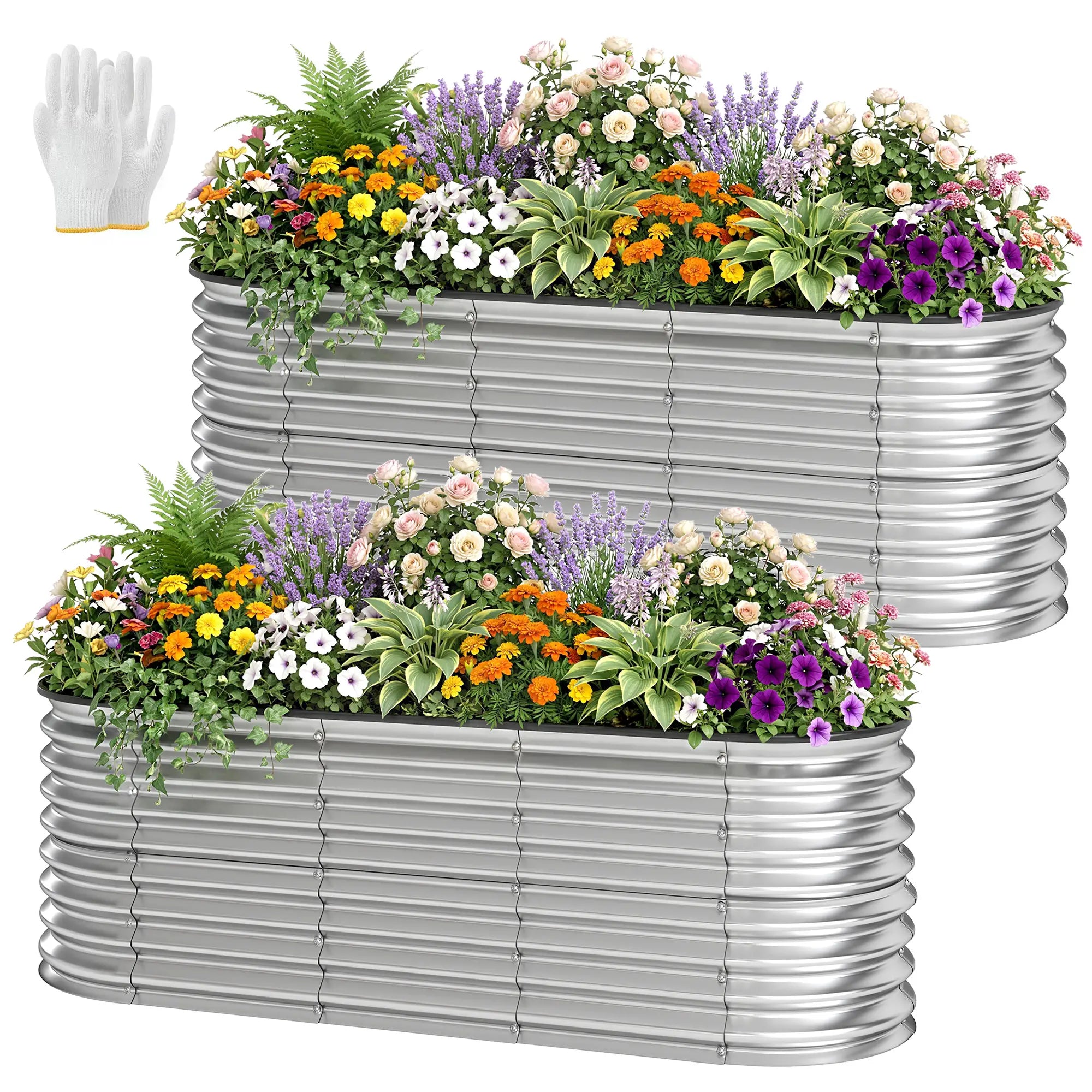 Galvanized Raised Garden Bed, 6 x 2 x 2 ft, Silver Galvanized Planter Boxes at Gallery Canada