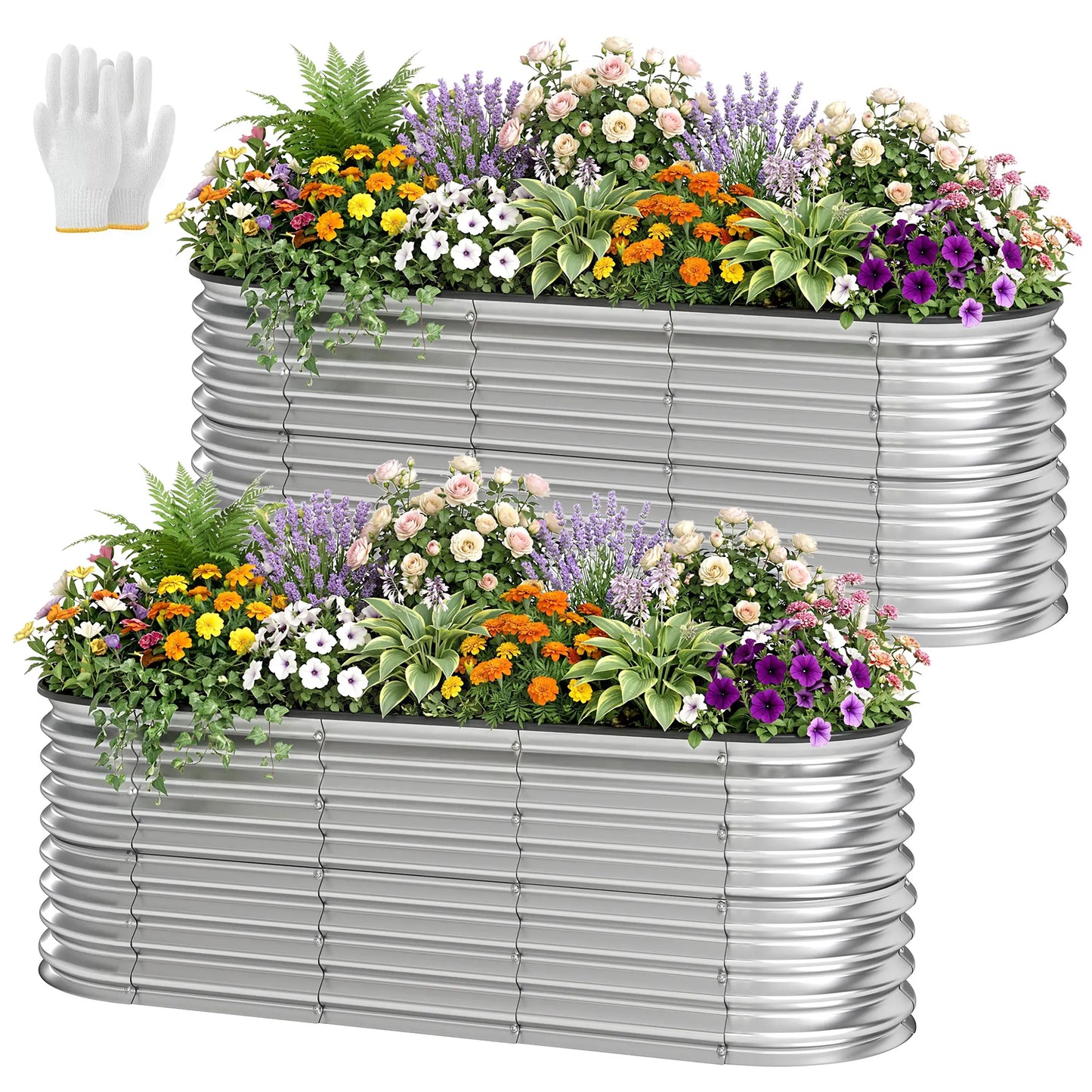 Galvanized Raised Garden Bed, 6 x 2 x 2 ft, Silver Galvanized Planter Boxes at Gallery Canada