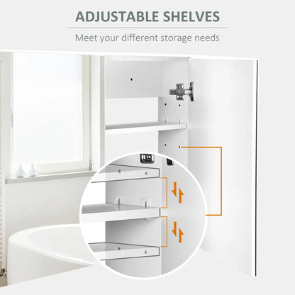 Wall-Mounted Bathroom Mirror Cabinet, Double Doors, Adjustable Shelf, Lilac Mirror Medicine Cabinets at Gallery Canada