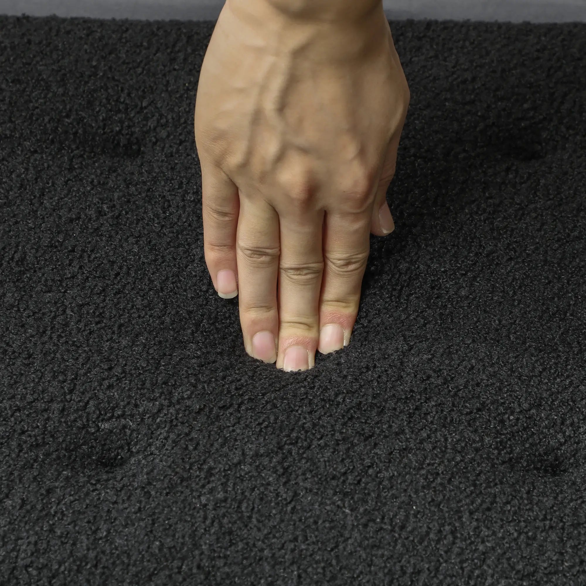 Modern Storage Bench, Ottoman with Storage, Lamb's Wool Upholstery, Black Storage Ottomans & Benches at Gallery Canada