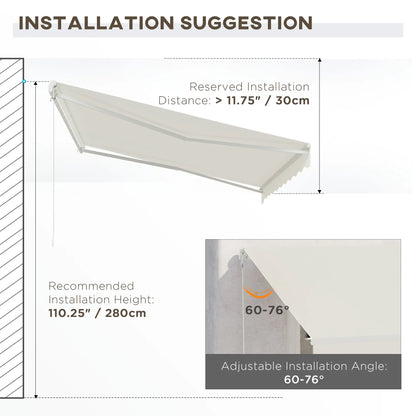 12'x10' Store électrique rétractable, Protection UV, Crème