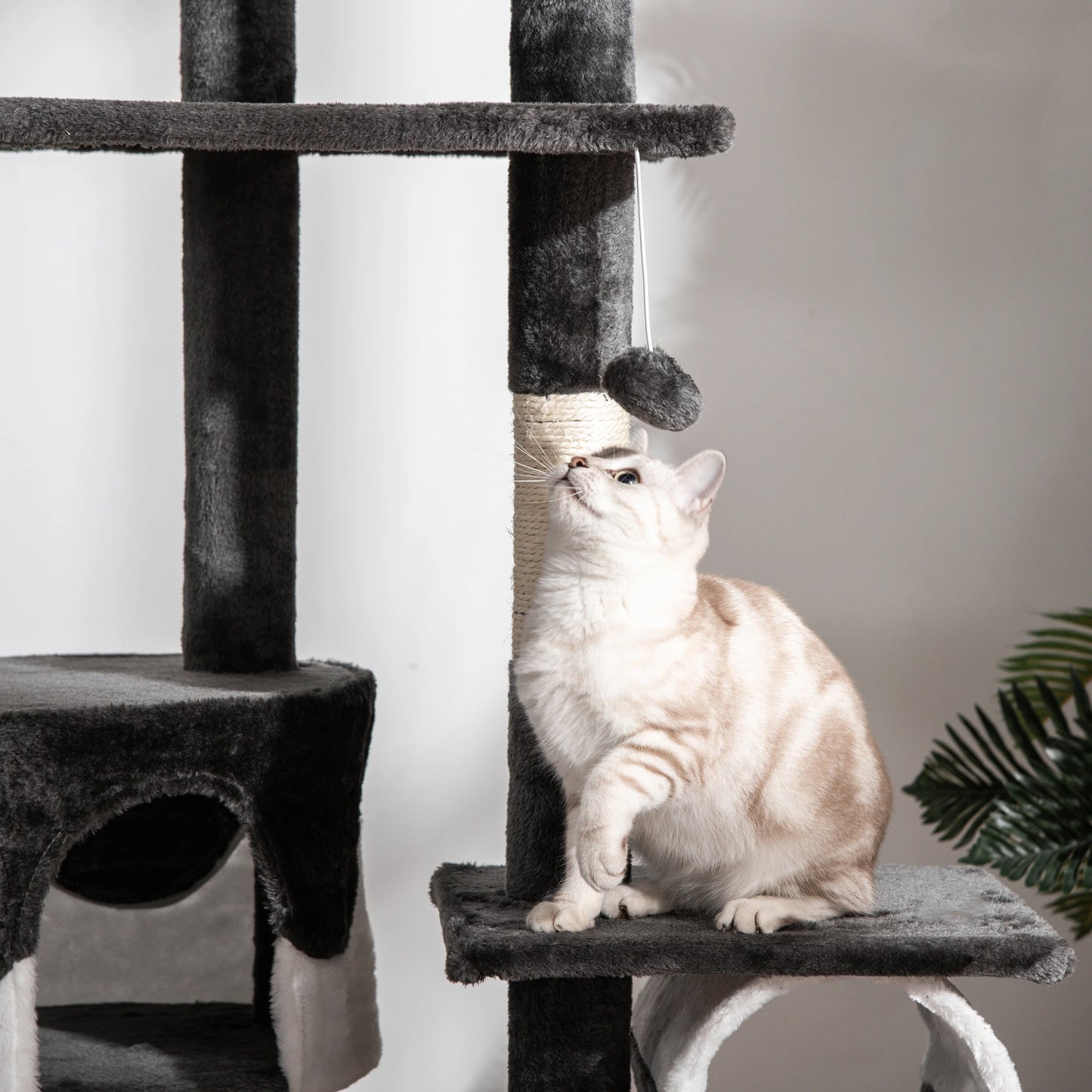 94"-102" Floor to Ceiling Cat Tree, Multi-Level Play House, Scratching Post Floor to Ceiling Cat Trees at Gallery Canada