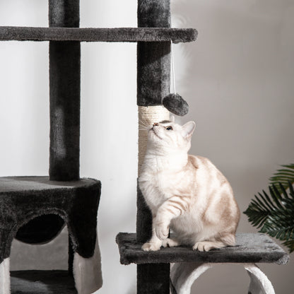 94"-102" Floor to Ceiling Cat Tree, Multi-Level Play House, Scratching Post Floor to Ceiling Cat Trees at Gallery Canada