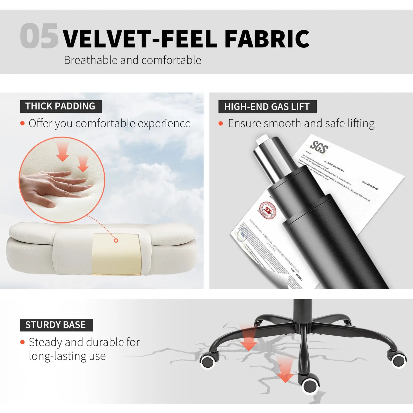 7-Point Vibrating Massage Chair, Reclining Office Chair with Footrest, Beige Massage Chairs at Gallery Canada