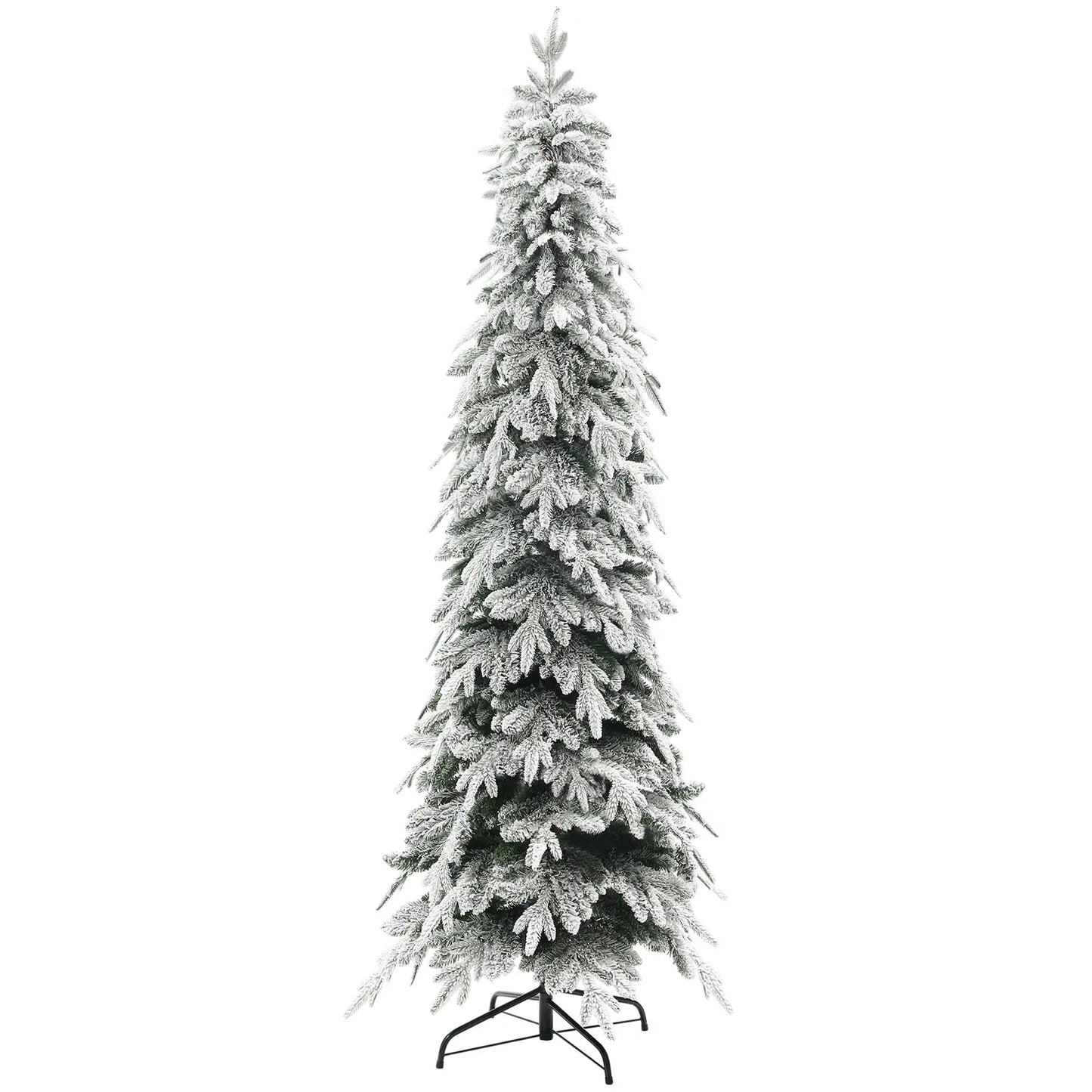 7ft Flocked Artificial Christmas Tree, 800 Tips, Auto Open, Steel Base, Green Flocked Christmas Trees Green at Gallery Canada