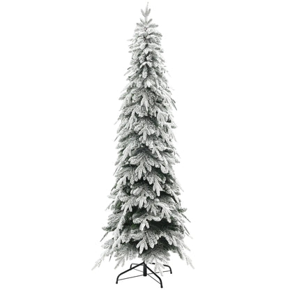 7ft Flocked Artificial Christmas Tree, 800 Tips, Auto Open, Steel Base, Green Flocked Christmas Trees Green at Gallery Canada