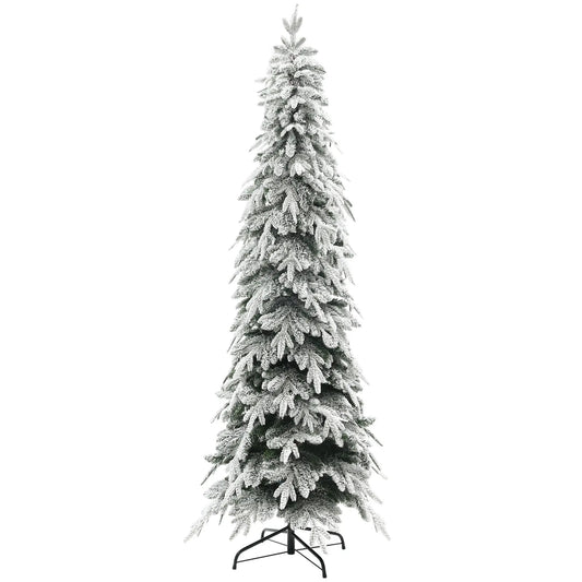 7ft Flocked Artificial Christmas Tree, 800 Tips, Auto Open, Steel Base, Green Flocked Christmas Trees Green at Gallery Canada