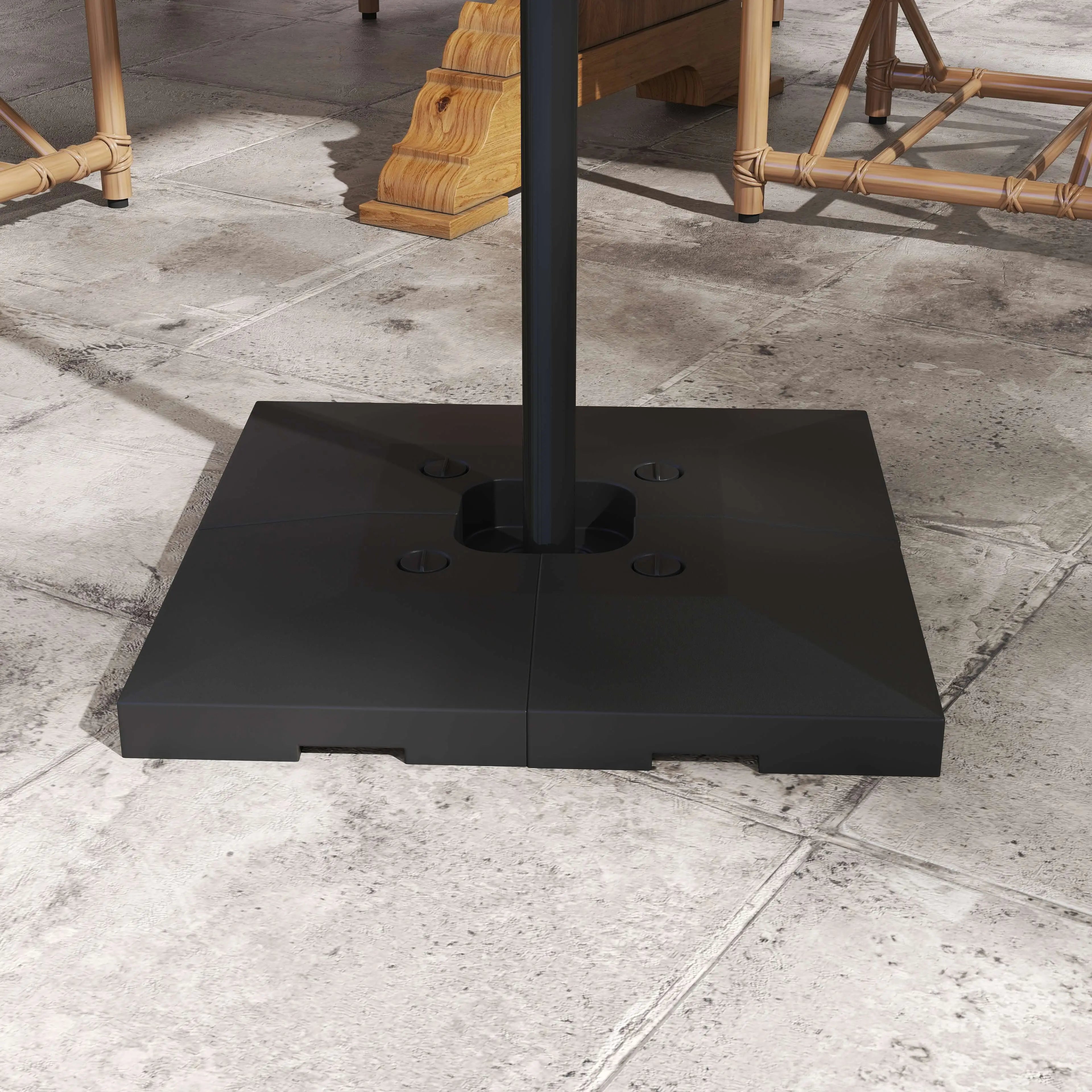 4 Piece Heavy Duty Square Offset Umbrella Stand, 264Lbs Sand, 176Lbs Water Umbrella Bases at Gallery Canada