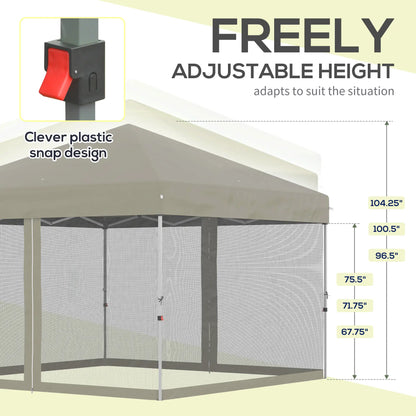 10' x 10' Pop-Up Canopy Tent, Mesh Sidewalls, Adjustable Height, Beige Pop Up Canopies at Gallery Canada