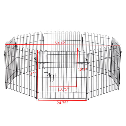 24inch 8-Panel Foldable Dog Playpen, Black Houses, Kennels & Pens at Gallery Canada