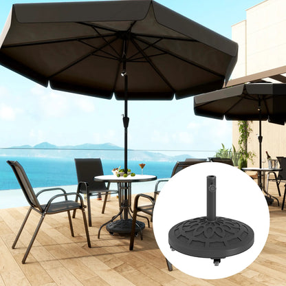 46lbs Resin Round Patio Umbrella Base With Wheels, Black Umbrella Bases at Gallery Canada
