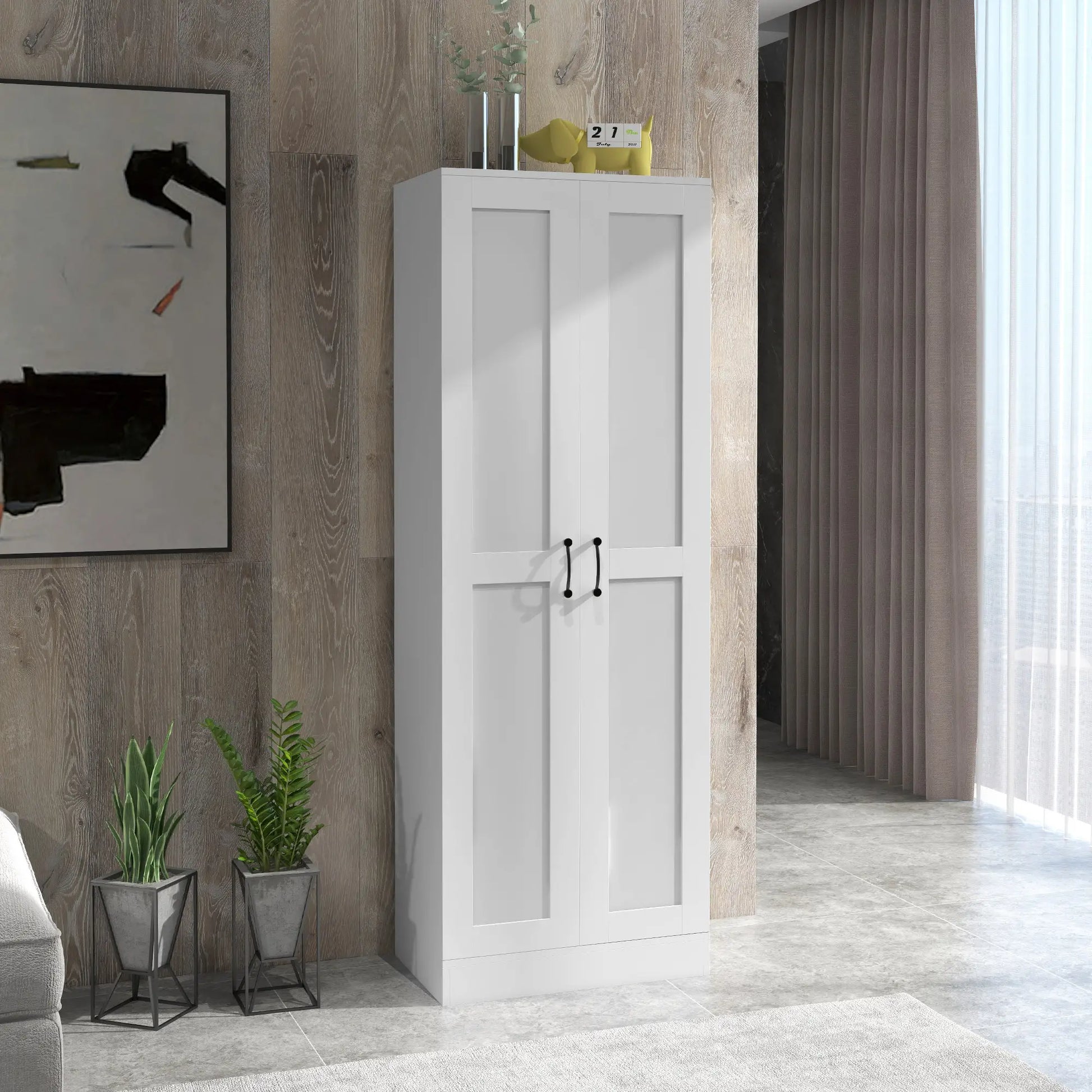 69 Pantry Cabinet, Kitchen Storage with Soft Close Doors, Adjustable Shelves, White Kitchen Pantry Cabinets at Gallery Canada